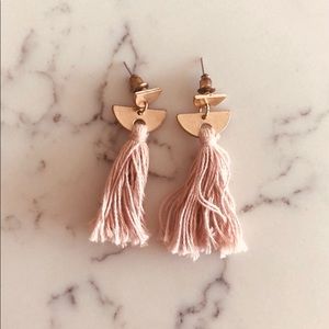 Tassel Earrings Pink and Gold
